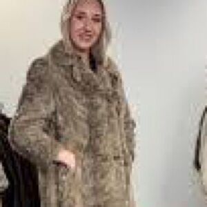 Vintage Grey Chevron Mink Fur Coat Canadian Silver Mink or Blue Iris.